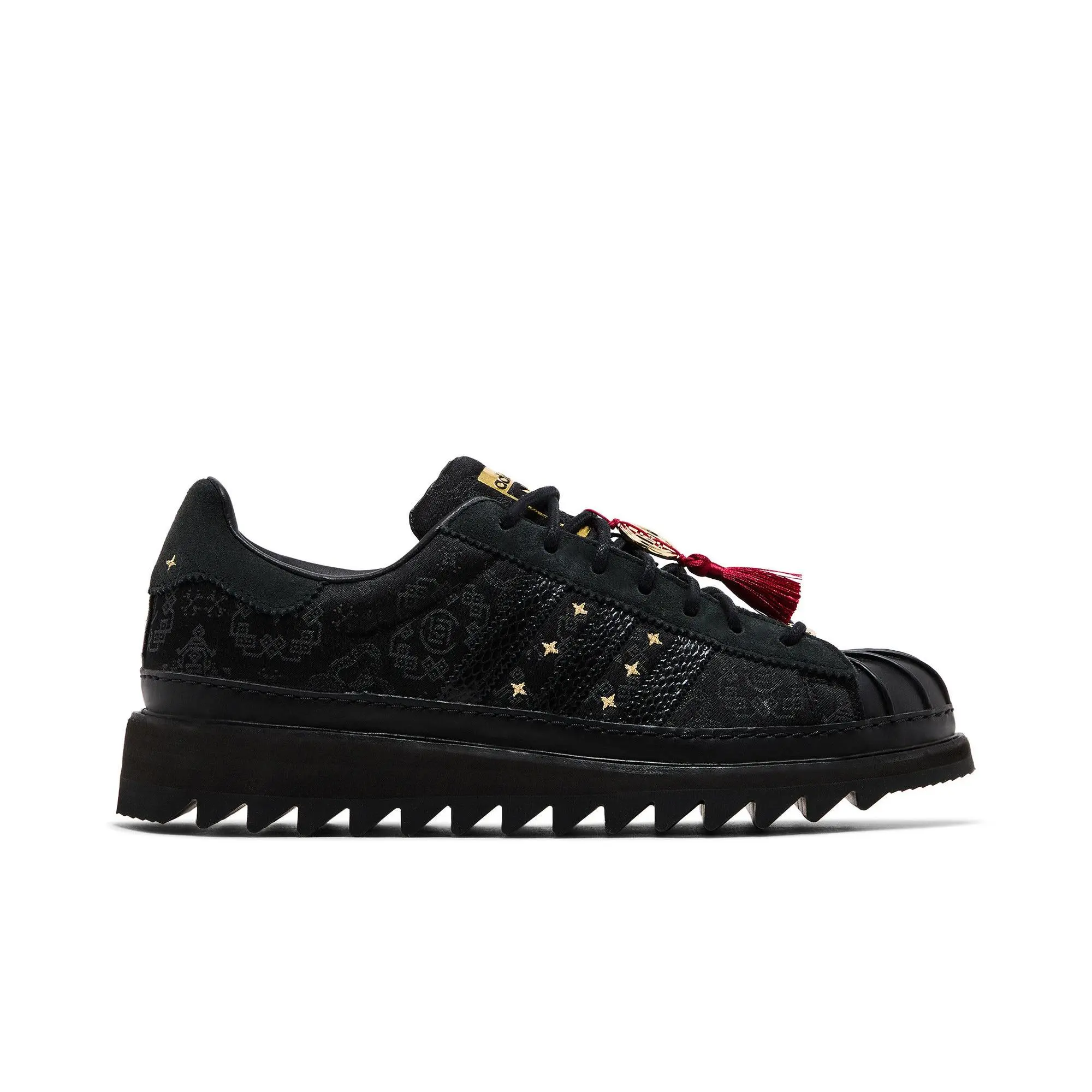 CLOT x adidas Superstar 'Chinese New Year' (Unisex) Core Black/Carbon/Gold Metallic sneakers JR5114