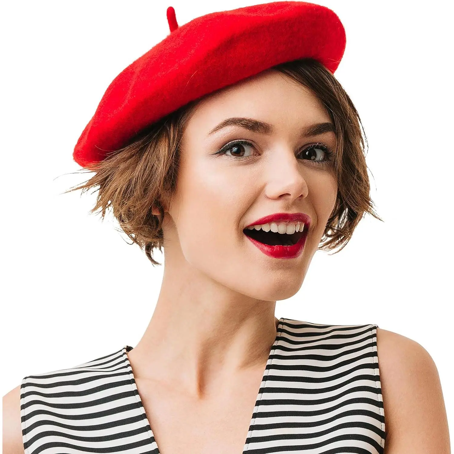 Kangaroo Vintage French Beret - Unisex Wool Hat for Men & Women, Cosplay, Costume Party, Parisian Fashion Accessory