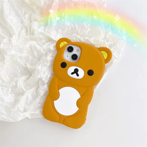 3D Cartoon Cute Bear Protective Phone Case for iPhone 17 Pro Max, 16, 15, 14 Plus, 13, 12 Pro Max, 11, X/XS Max, 8/7/SE, 6s/5s, Soft Silicone & Shockproof Couple Cover