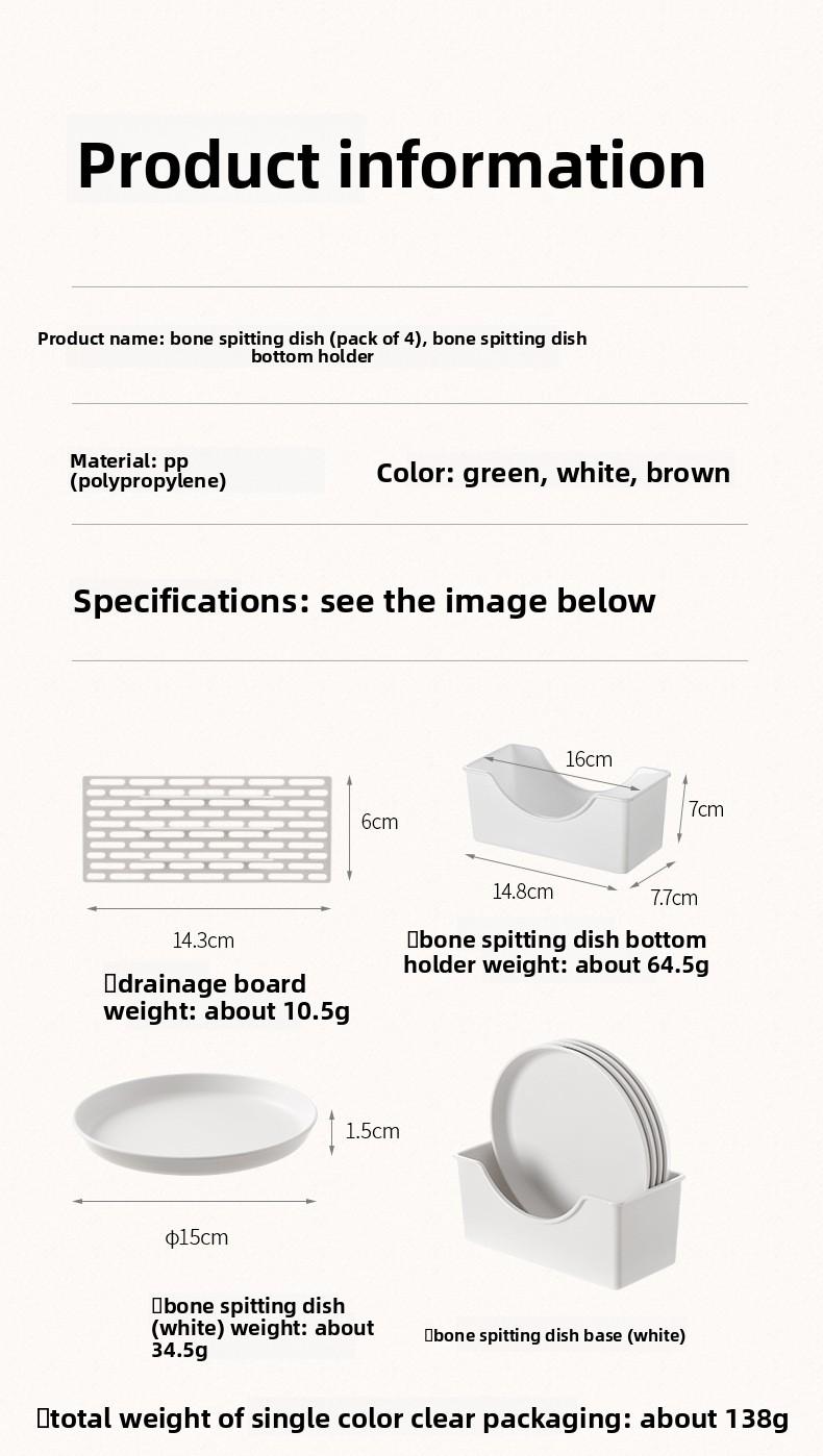 FaSoLa Japanese-style bone dish for home use, a waste dish for bones, plastic snack tray