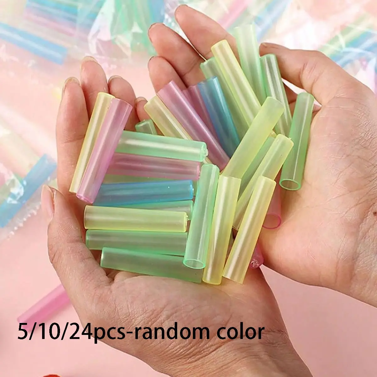 5/10/24 Pcs Macaron Color Transparent Hollow Plastic Pen Caps, Universal Pencil Stain Protection Cover, Colored Light Transmissive Pencil Extender