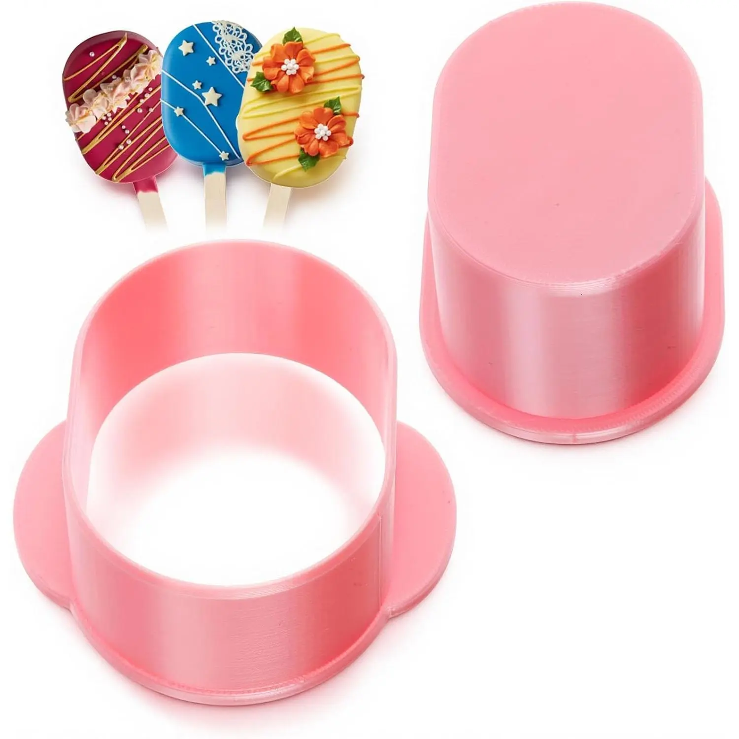 Reusable Shaped Cakesicle & Cake Pop Cutter with Pusher Press - Bake Utensils, Kitchen Baking Tools for Home Birthday Parties, Weddings
