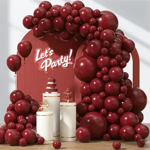 122pcs Burgundy Balloons, 18 12 10 5 inch Maroon Balloons Different Sizes Burgundy Balloon Arch Kit for Birthday Graduation Wedding Baby Shower Party Decorations