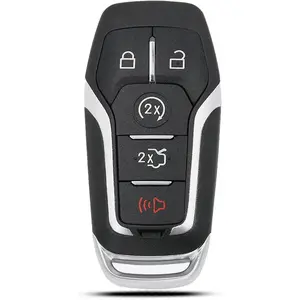 Key Fob Shell Case Replacement Fits for Ford Mustang Fusion Edge Explorer F150 F250 F350 Lincoln MKZ MKX MKC 2014-2017 Keyless Entry Remote Control 5 Button Pad Cover M3N-A2C31243300