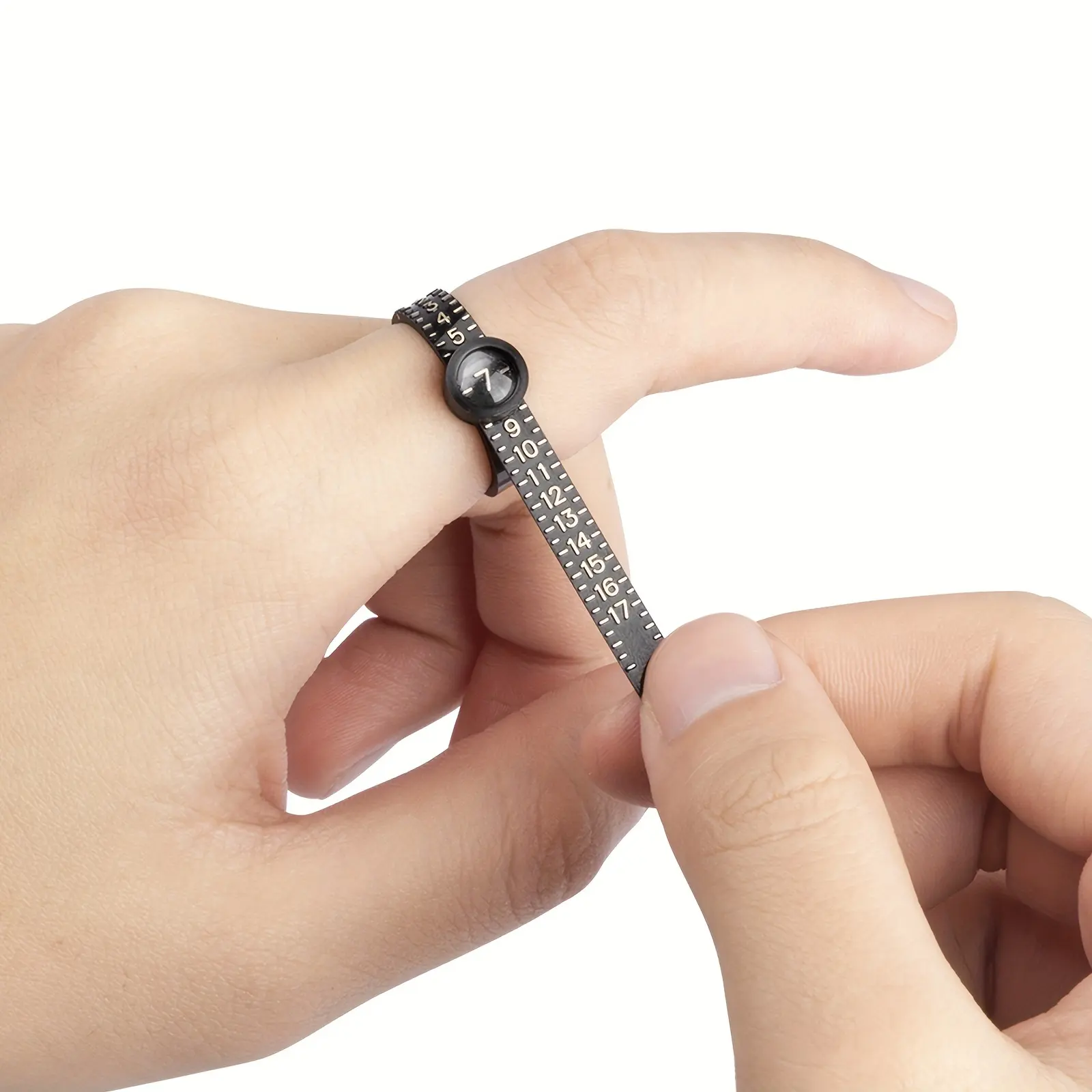 Finger Measuring Soft Ruler with Magnifying Glass Ring Size Measuring Ring Port Code Finger Dimension Measuring Ring Portable Tool