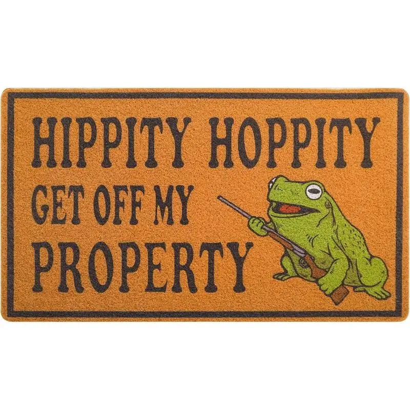 Funny "Get Off My Property" Frog Halloween Rug - Washable, Stain Resistant, Indoor Entryway & Living Spaces Use, Halloween Themed Bathroom Floor Mat, Halloween Rug Bathroom