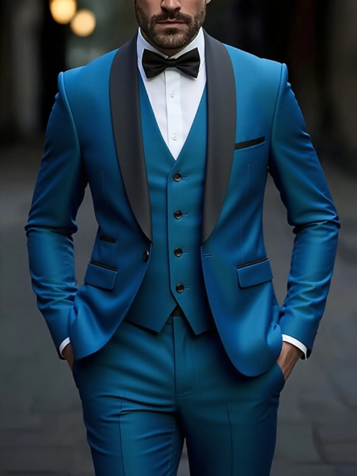 Men's Fashion High-Quality Business Suit, Office Colorblock Long Sleeve Slim Fit Blazer, Wedding Groom Dress, Valentine's Day Tailcoat, Halloween Tailcoat