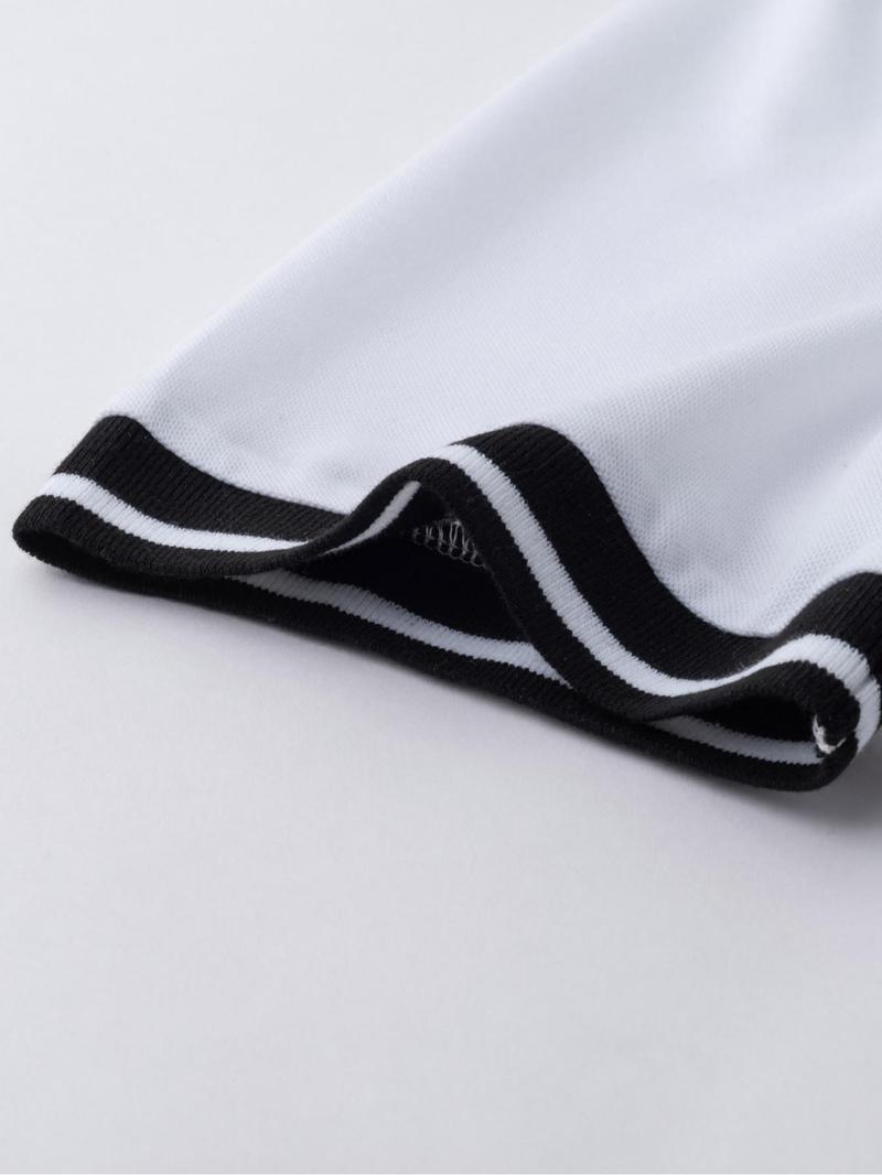 Men's Colorblock Short Sleeve Polo Shirt, Polo Tees, Regular Fit Casual Fashion Comfy Top for Summer, Men's Clothes for Daily Wear, Gamis