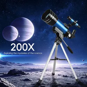 Adult Beginner HD Zoom Astronomy Telescope, 200X Magnification & 400mm Focal Length, Manual AZ Tripod, Comes with 2x Barlow Lens, 20mm Eyepiece & Moon Filter, Ideal for Outdoor Stargazing, Science Education & Holiday Gift