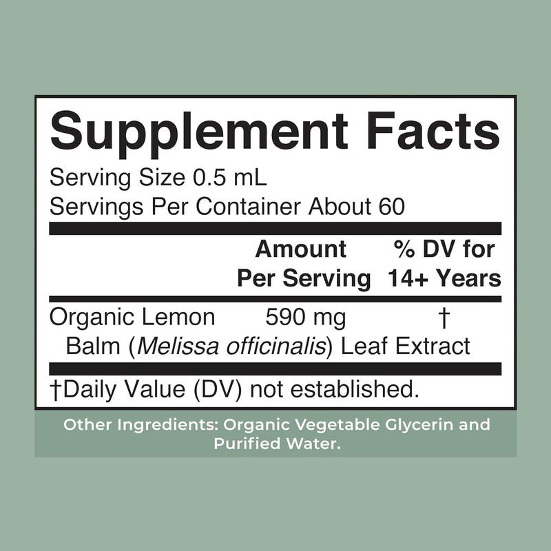 Organics Lemon Balm Leaf Liquid Extract | Mood Support | Relaxation | Calming | Nervine Herbal | Lemon Balm Tincture |  Vegan | Non-GMO | Gluten Free | 1 Fl Oz