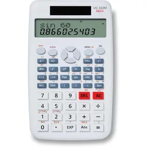 Desktop (4.3 x 7inch) Scientific Calculator with 2-Line Display, 12-Digit LCD,  Caculator for Middle and High School Students College School Supplies (White-1)