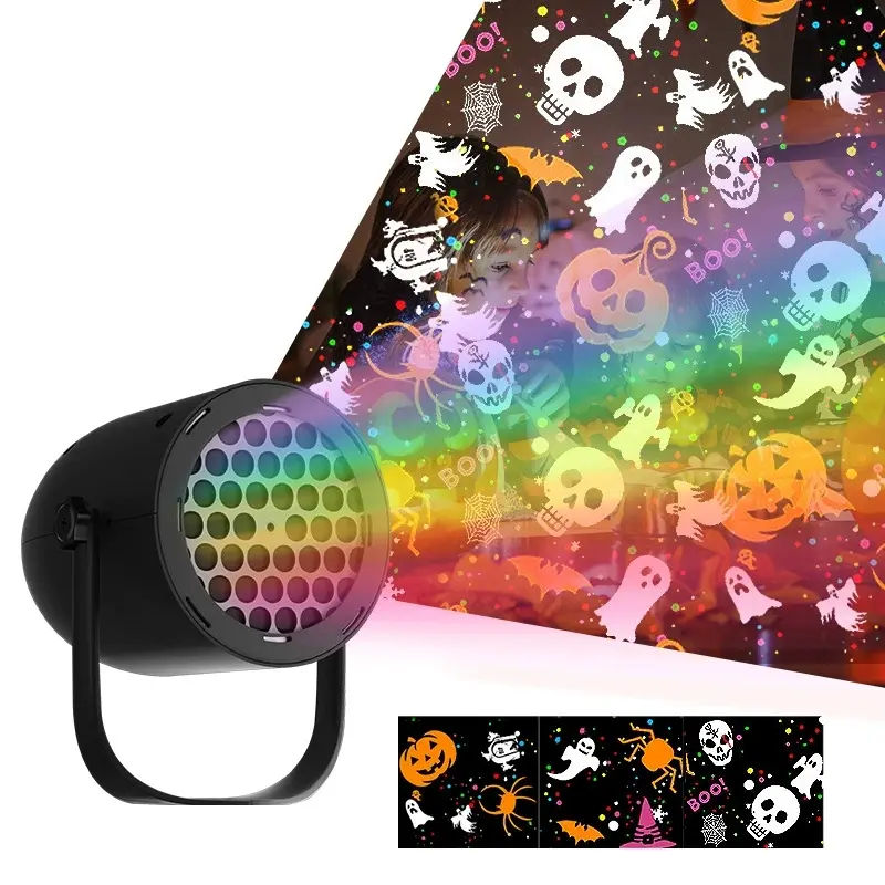 New Halloween Projection Lamp, LED Ghost Projector, Indoor Outdoor Use, Perfect for Home Parties, Halloween Decorations