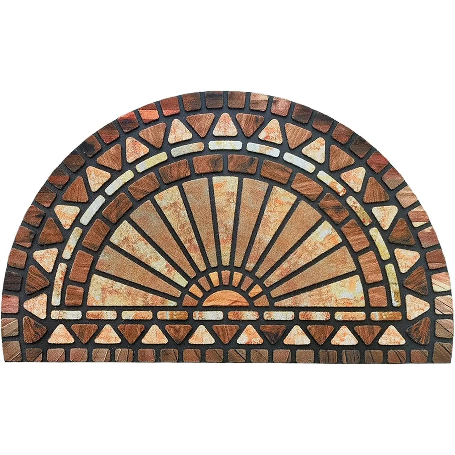 Front Door Mat 18"x30" Outdoors Heavy Duty Rubber Mat, Orange | Non-Slip Rubber Backing, Dirt Trapping, Heavy Duty, Low Profile, Easy to Clean, Outdoors and Indoors Welcome Mat