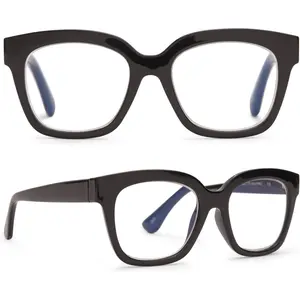 Ava Reading Glasses | Blue Light Blocking Oversized Readers | Lightweight Designer Square Frames
