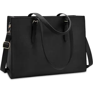 Laptop Bag 15.6inch Waterproof Faux Leather Computer Handbag Professional Business Office Briefcase Large Capacity Work Handbag Suitable for Teachers and Travelers