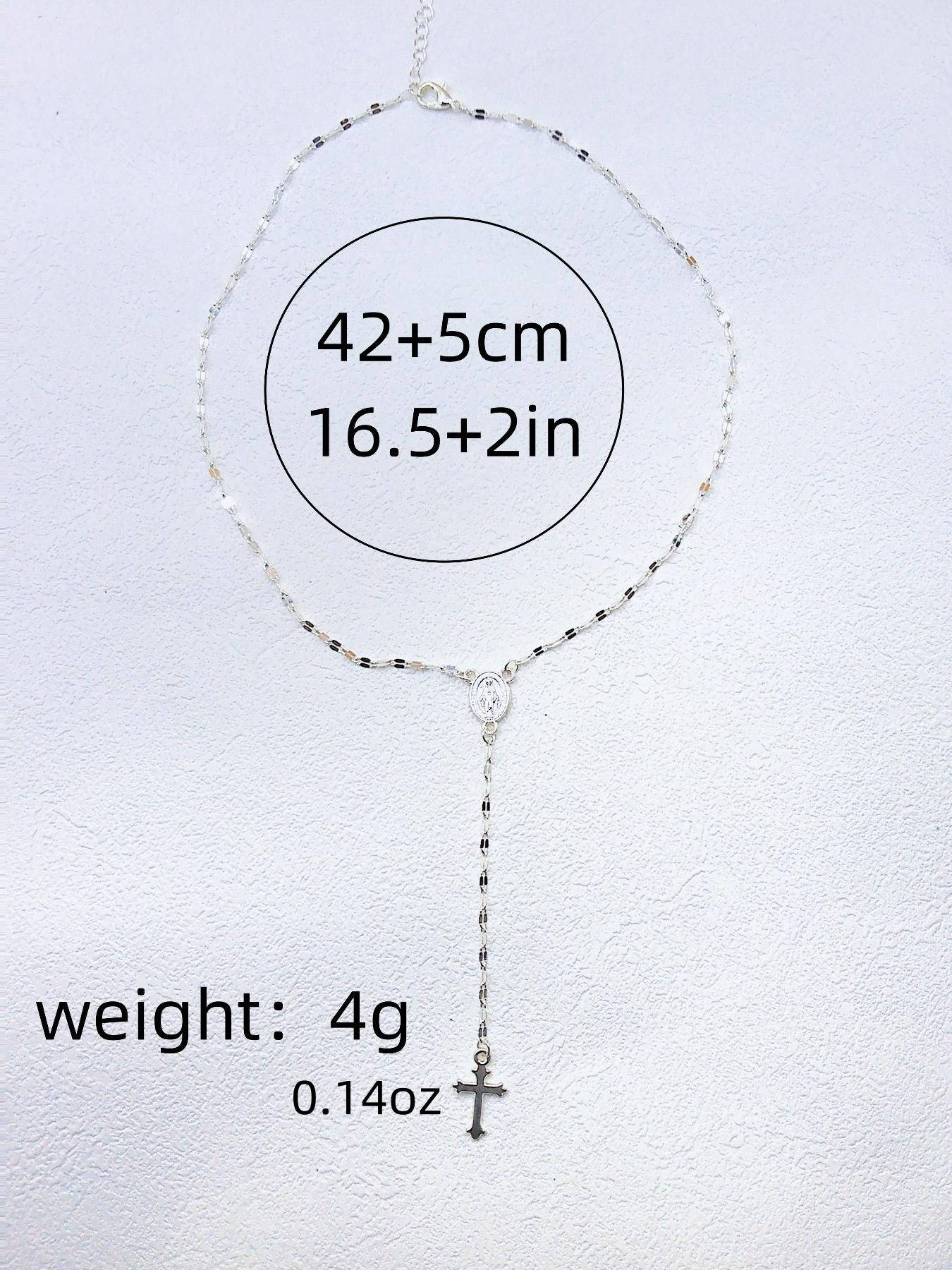 Fashion Cross & Virgin Mary Pendant Necklace for Women, Cross Charm Necklace, 1 Piece Fashion Jewelry for Party, Daily Clothing Decor, All-match & Exquisite Jewelry for Birthday Gift