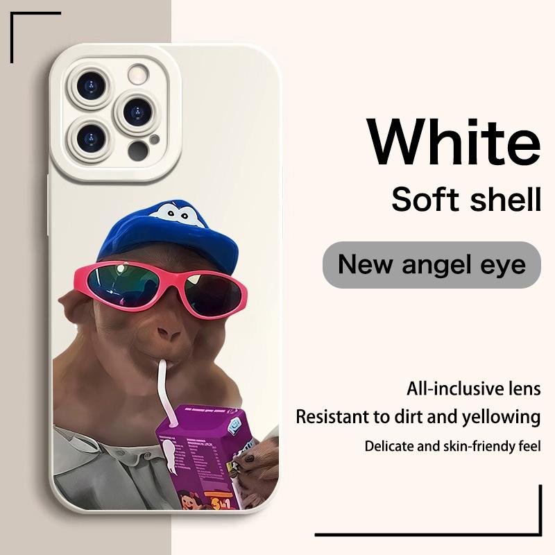 Cute Monkey Pattern Phone Case , TPU Soft Silicone , Fully Protected and Shockproof For iPhone 16 15 15Pro Max 14 14Pro 13 12 11 X 16promax Plus Cool