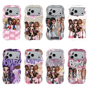 Bratz Doll Phone Case, Y2K Aesthetic, Cute Pink Glitter Leopard Print Fashionable Girl Protective Case, Compatible with iPhone 11–17 Pro Max/Plus Series and Samsung Galaxy S23–S25 Series