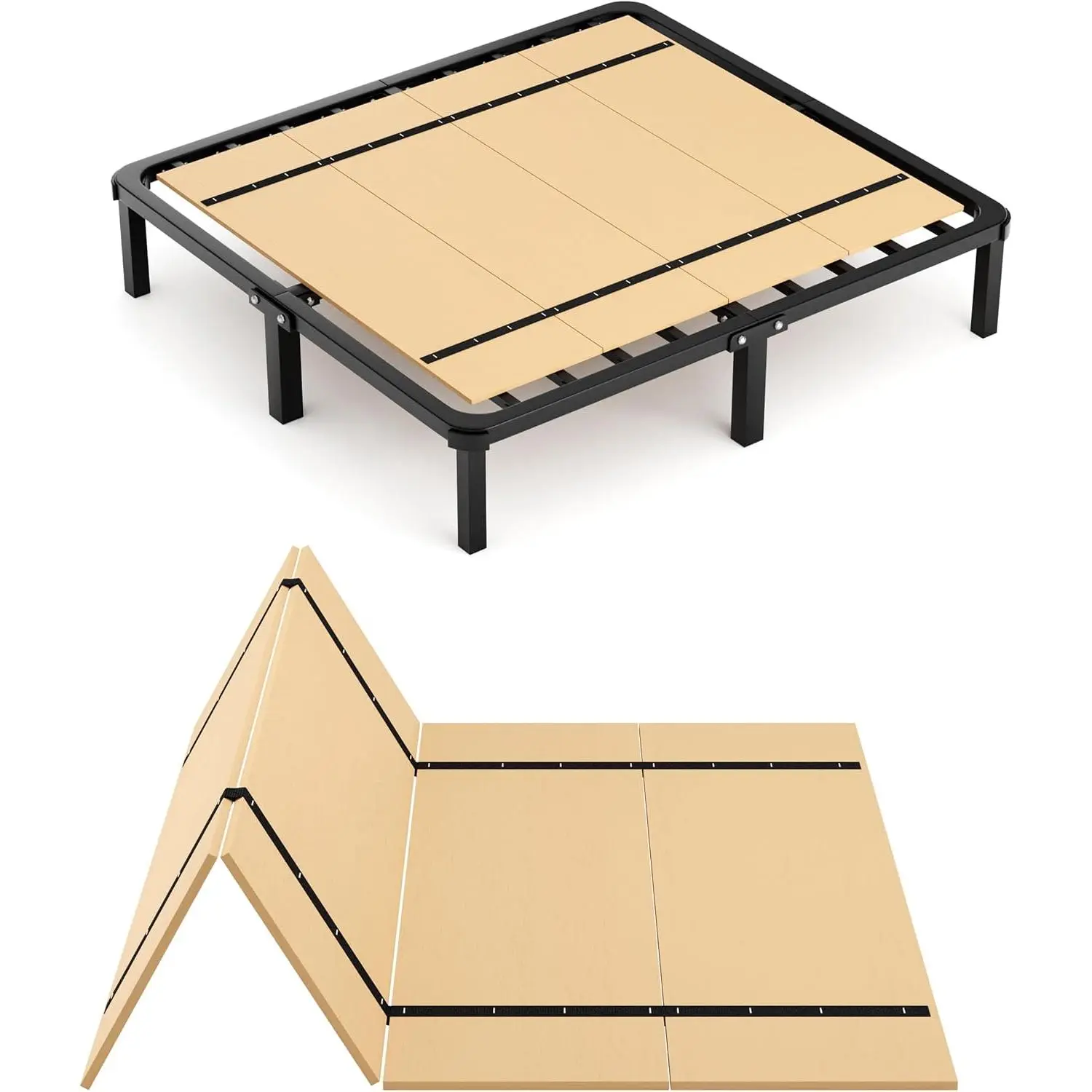 Foldable Box Spring, Bunkie Board Full (60x48) Bed Support Board |     Heavy Duty,Noise Minimizing, Bed Boards for Under