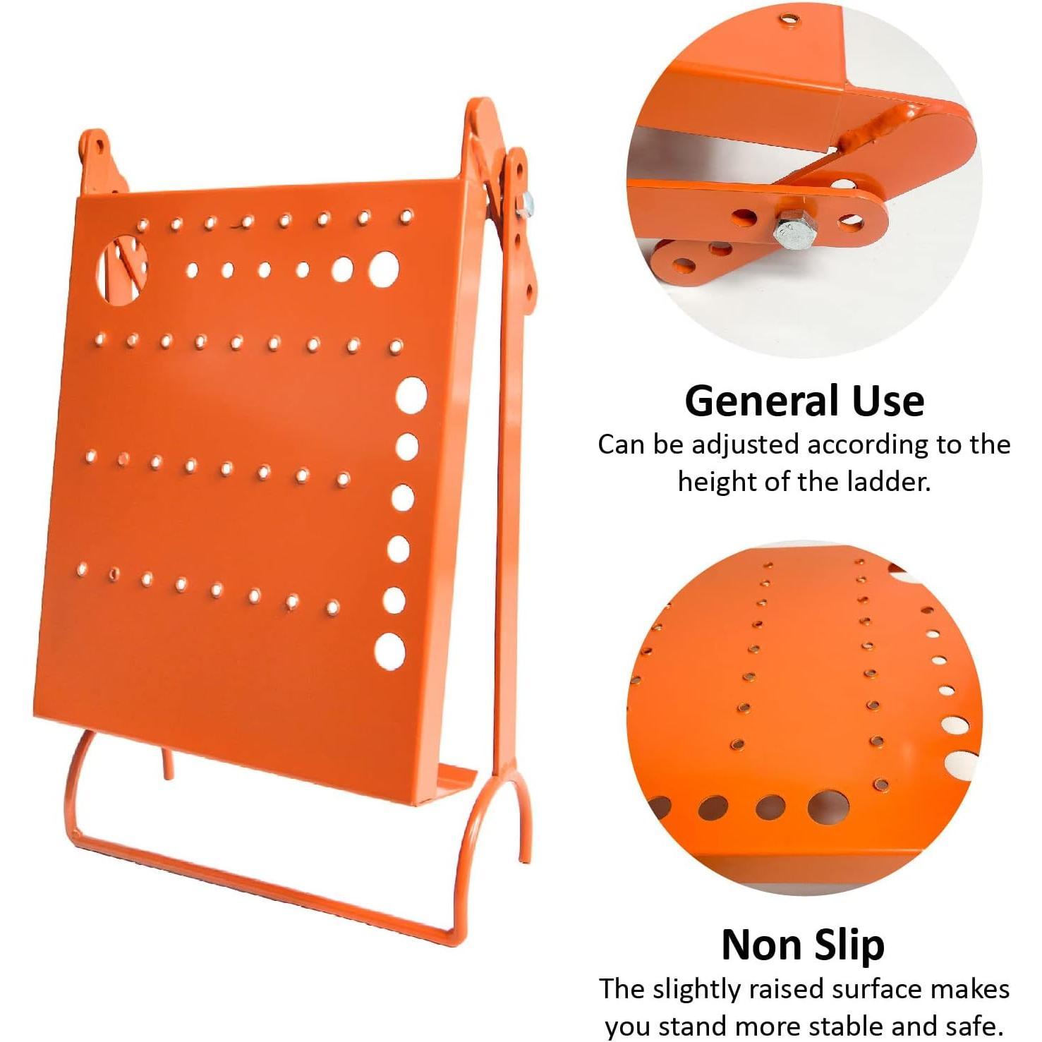 Ladder Platform Accessory, Ladder Work Platform System,Anti-Slip Extension Ladder Tool, Heavy Duty Ladder Work Stand System Accessories Holds 400 Pound (Orange) (Orange)