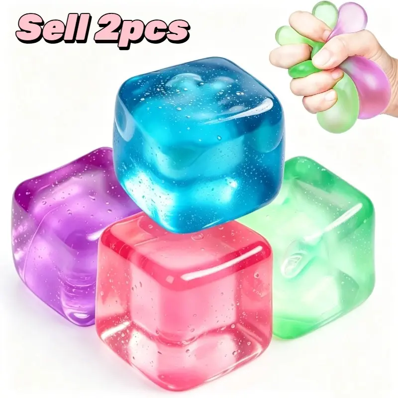 Ice Cube Stress Relief Toys - Slow Bounce Squeeze, Fidget Relief, Pressure Release, Office Desk Toy, Perfect Gift for Holidays and Parties