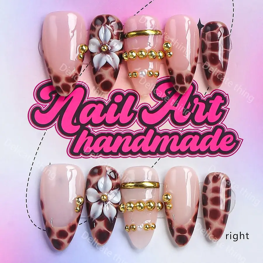 Y2K Style Almond Nails, Handmade Wearable Nails, 4 Sizes XS S M L, Perfect for Parties, Dates, Gifts for Women, Includes Jelly Glue, Crystal Stick, File
