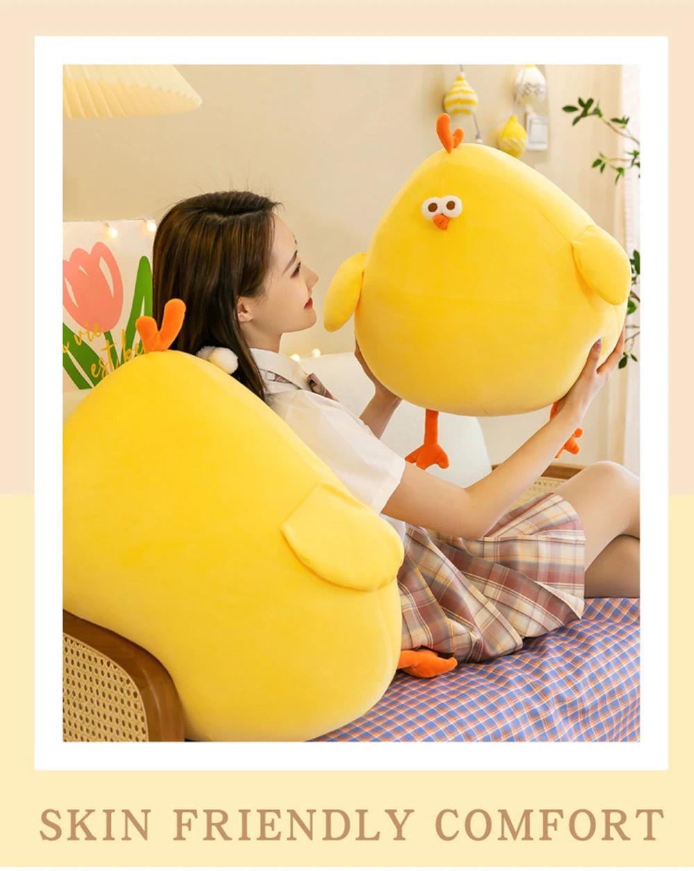 Funny Fat Chicken Plush Toys Pillow Soft Simulation Cute Plushie Dolls Neck Pillow Stuffed Animal for Boys Girls Festival Gifts