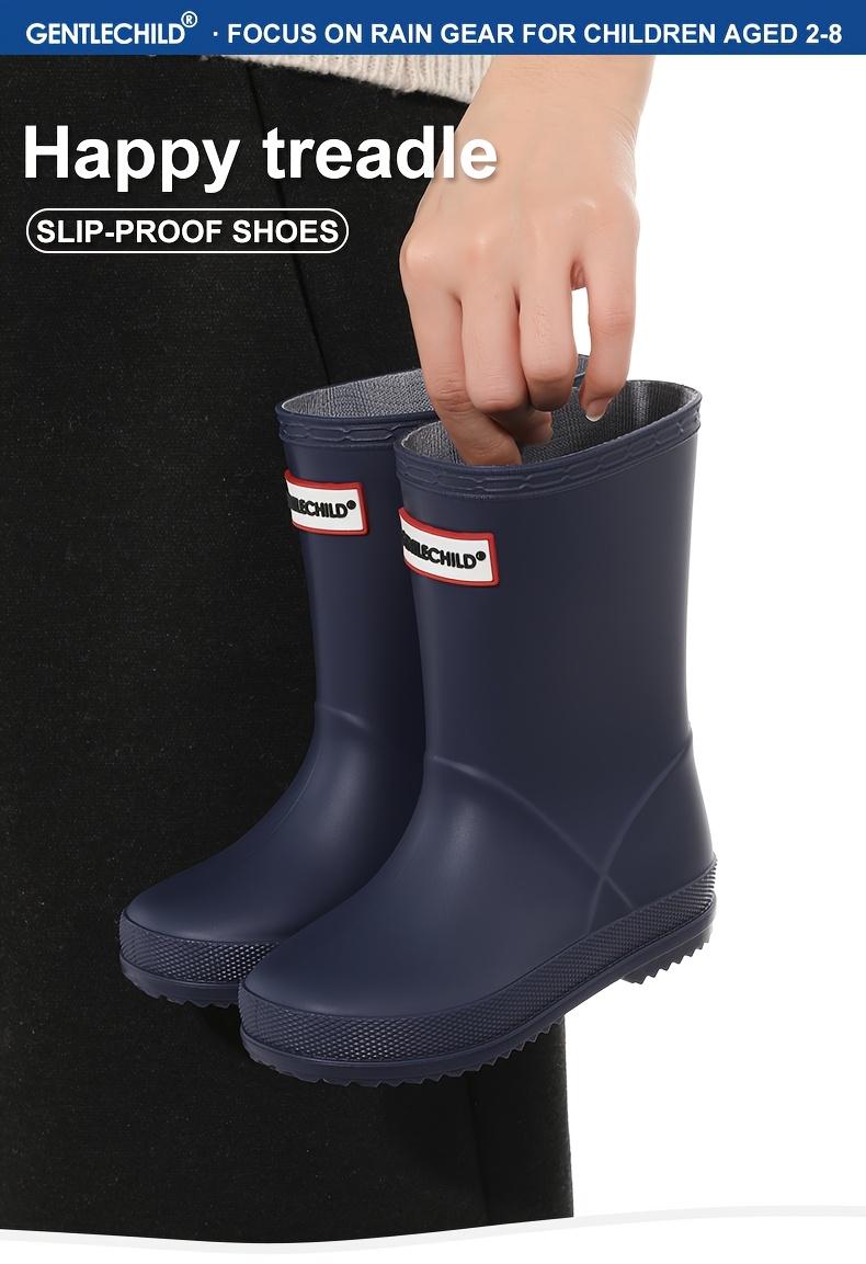 [Soft Rubber Rain Boots] Lightweight Rain Boots |           Boys Outdoor Simple Boots 2-8 Years Old Kindergarten Students Soft Non-Slip All-Season High-Quality Shoes School Day Camping Beach Garden Play Integrated Design Keep Feet Dry