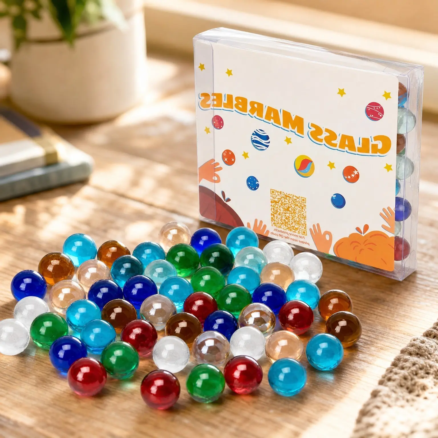75 PCS 7-Color Glass Marbles Bulk for Antique Wooden Marble RunGift