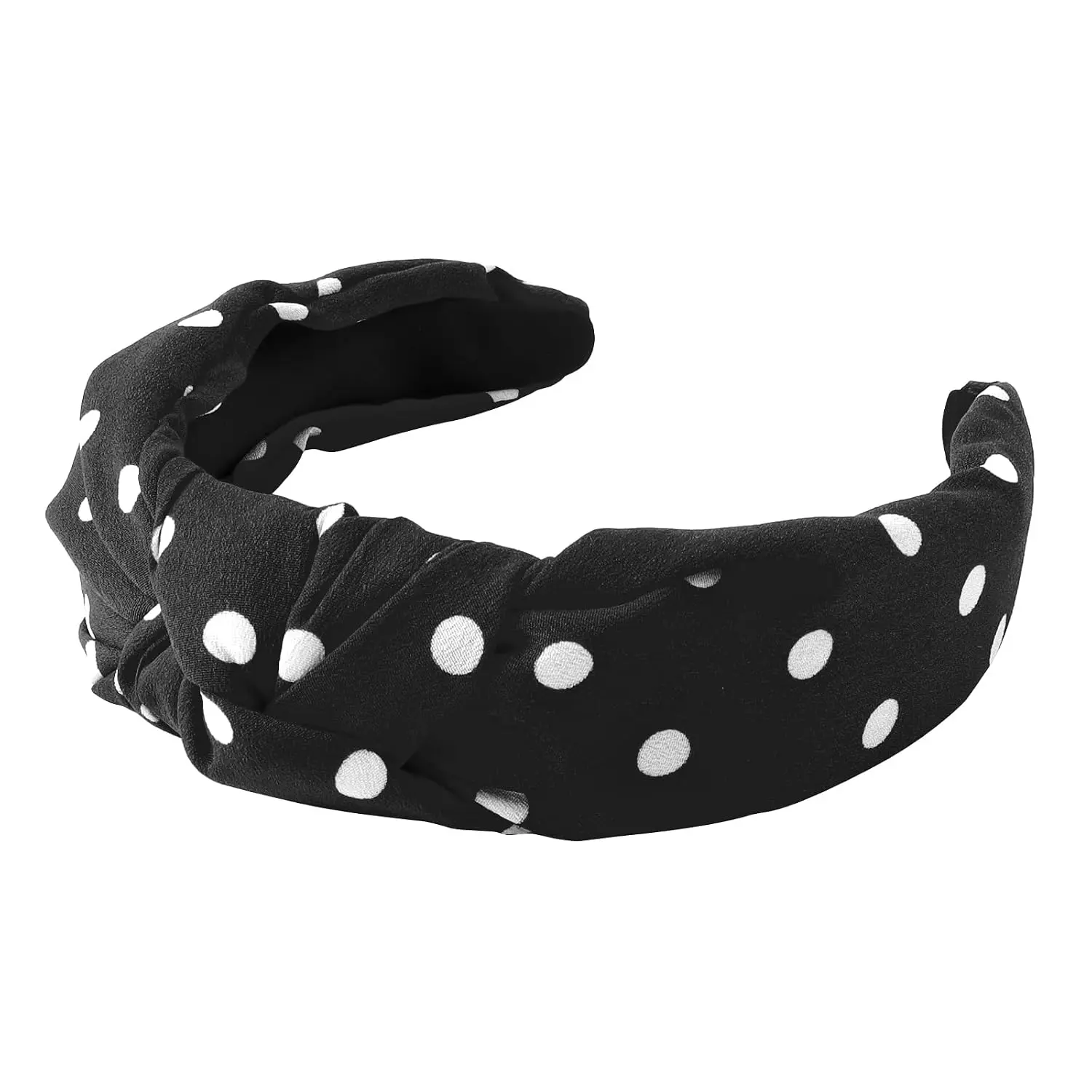 Knotted Headbands for Women Girls Polka Dot Black Headband Non Slip Wide Teacher Headband Knot  Band  Fashion Hairband Hair Accessories