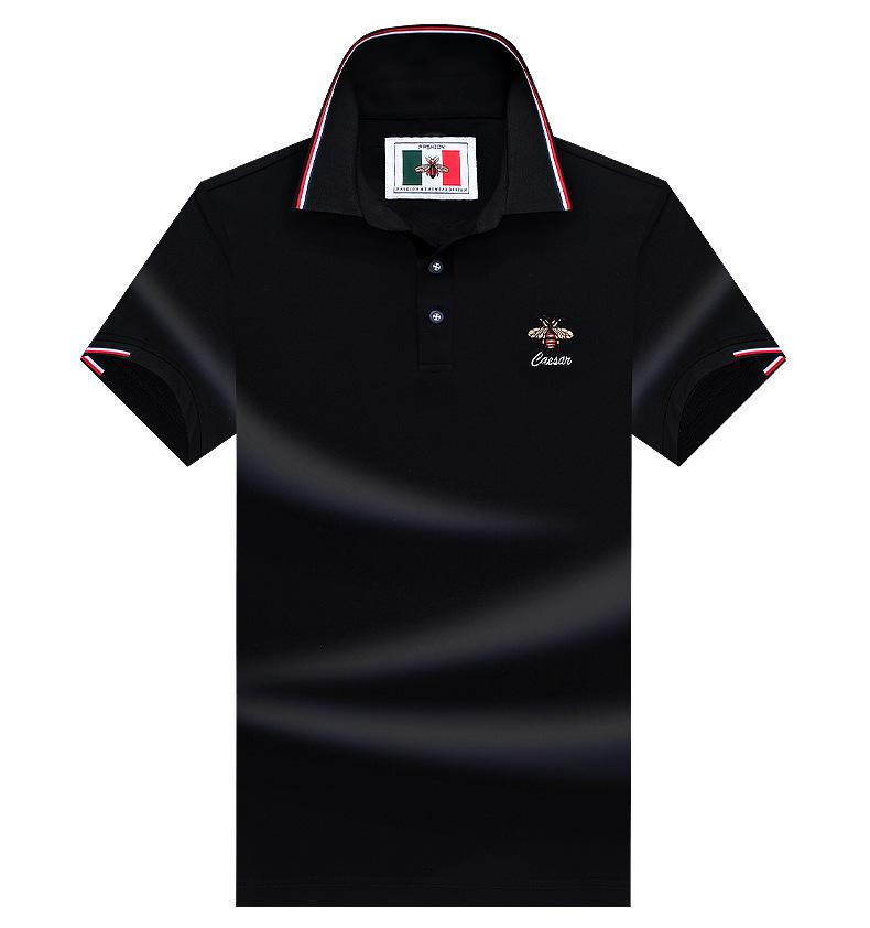 New Embroidered Bee Short Sleeve Lapel Polo Shirt High-end Trendy Brand Men's Top T-shirt