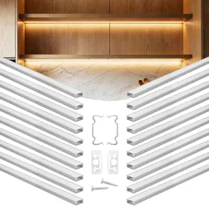 【DealsForYouDays】VEVOR 20-Pack 3.3 ft/1M U Shape LED Aluminum Channel, with Milky Cover, End Caps and Mounting Clips, Aluminum Profile for LED Strip Light Installations, Easy Installation, for Under Cabinet Counter