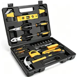 65 Pieces Tool Set General Household Hand Tool Kit with Storage Case Plastic ToolBox