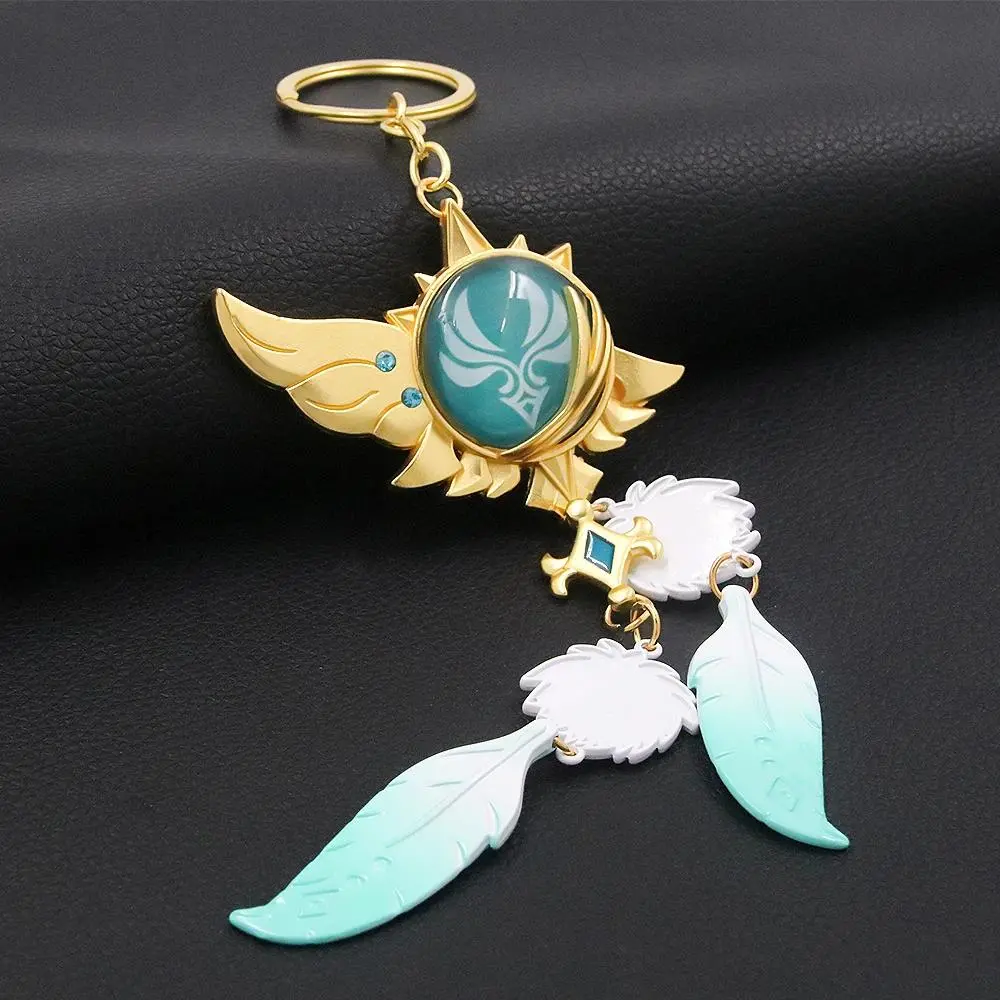 Game Genshin Impact 1:1 Eye Of Original God Venti Keychain Cosplay Anime Luminous Key Rings Backpacks Accessories Gifts
