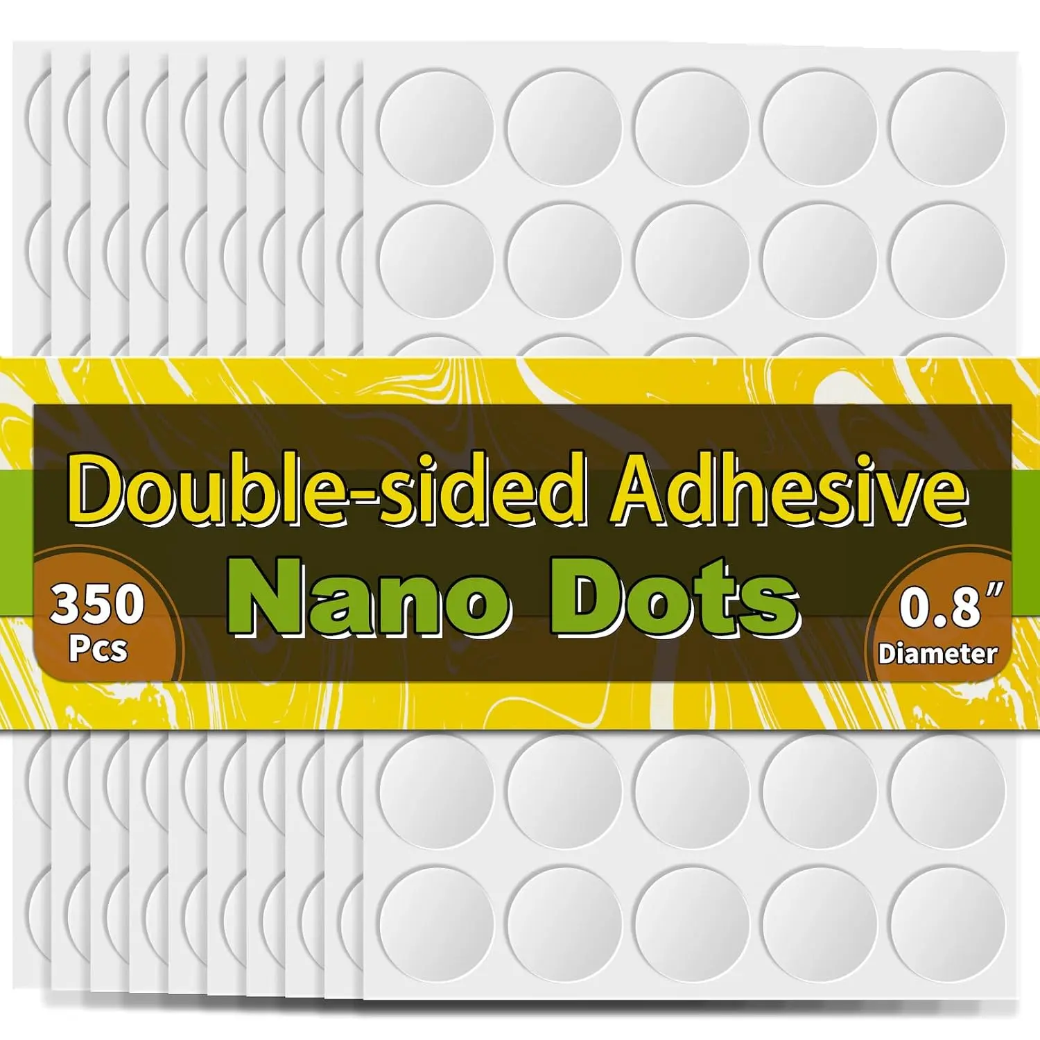 ® 350 count Double Sided Adhesive Dots, 0.8" Clear Removable Sticky Adhesive Mounting Putty,  No Trace Dots Adhesive Putty for Poster Picture Festival Decoration Museum (20mm)
