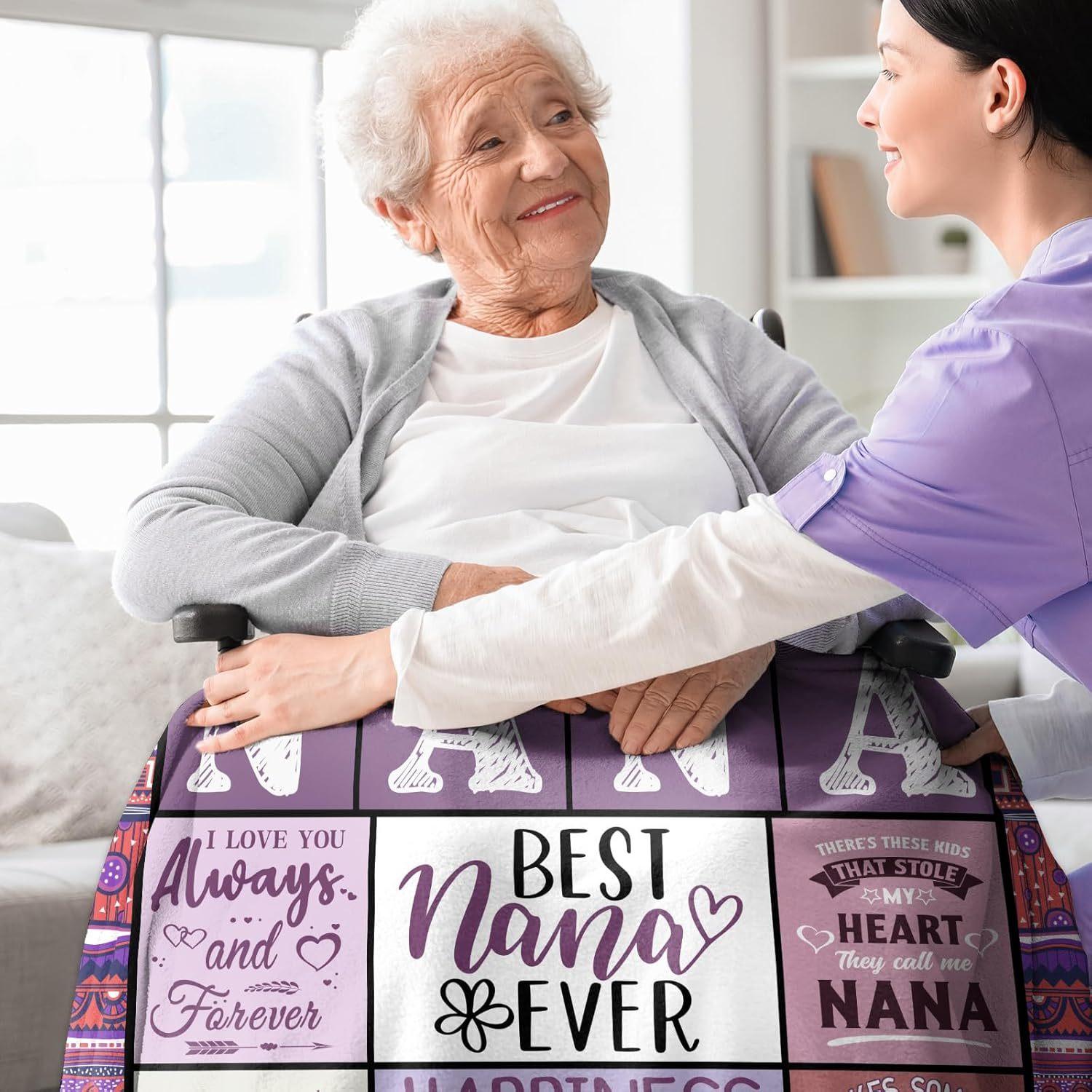1pc280gsm Nana Gifts, Gifts for Nana, Nana Gifts Blanket for Grandma, Gifts for Nana Birthday from Granddauther Grandson, Birthday Gifts for Nana, Best Nana Gifts
