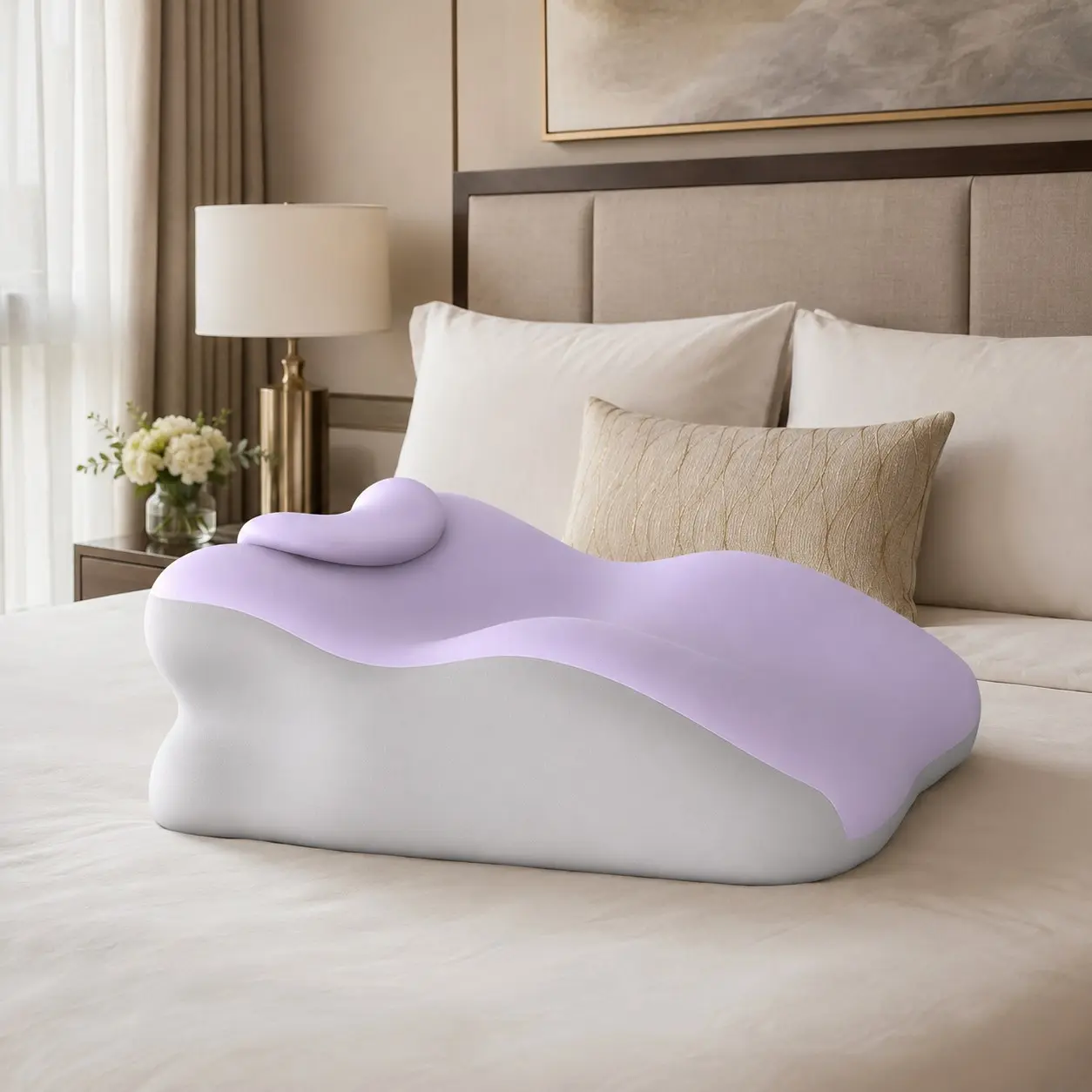 Double Person Synchronized Rest Cushion with Independent Pillow, Smooth Durable Material, Ideal for Sofa and Bedroom, Adxz-05