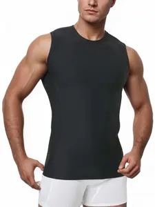 Men's Sleeveless Compression Tank Top, Round Neck Slim Fit Breathable Quick-Dry, Ideal for Fitness and Casual Wear, Perfect Layering Piece,Moisture-wicking