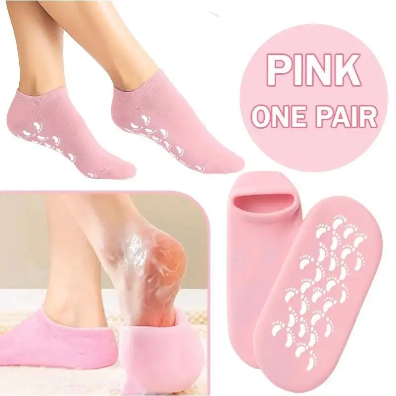 Moisturizing Gel Socks, 2 Pairs, Soft Spa Pedicure Socks for Dry Cracked Heels & Calluses, Hydrating Foot Repair Socks , Ideal Christmas Gift