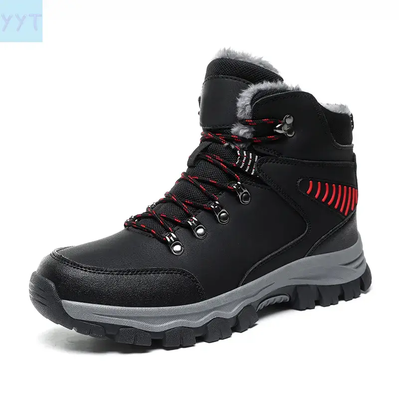 YYT1 Winter Snow Boots Waterproof Shoes Walking Comfortable Hiking Tennis Booties Furry Mid Calf Warm Lightweight