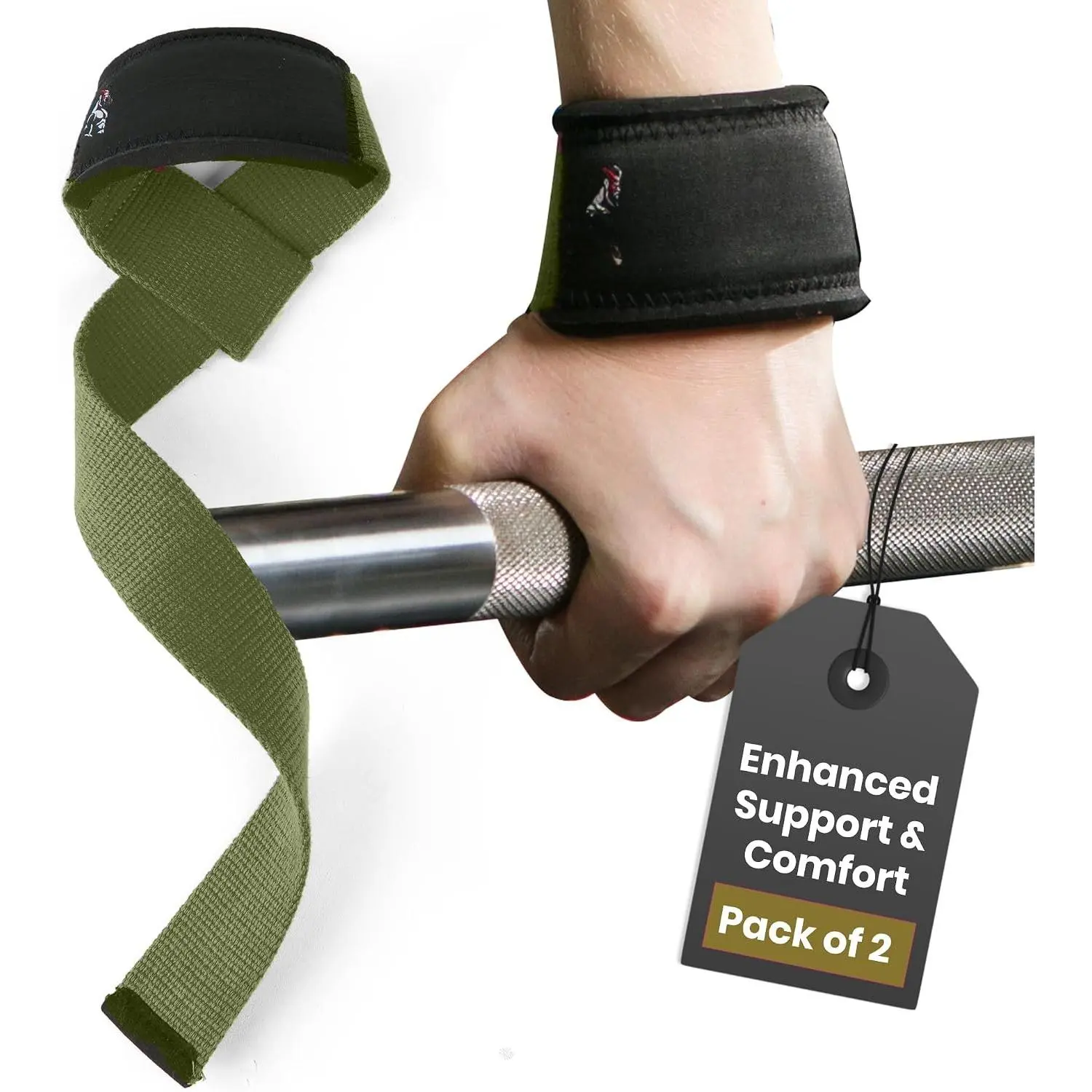 Lifting Straps for Weightlifting – Heavy Duty Wrist Straps for Weightlifting with 7mm Thick Padded  Wraps, 22.5" Long, 1.5" Wide – Deadlifts, Strength , Powerlifting, Men & Women
