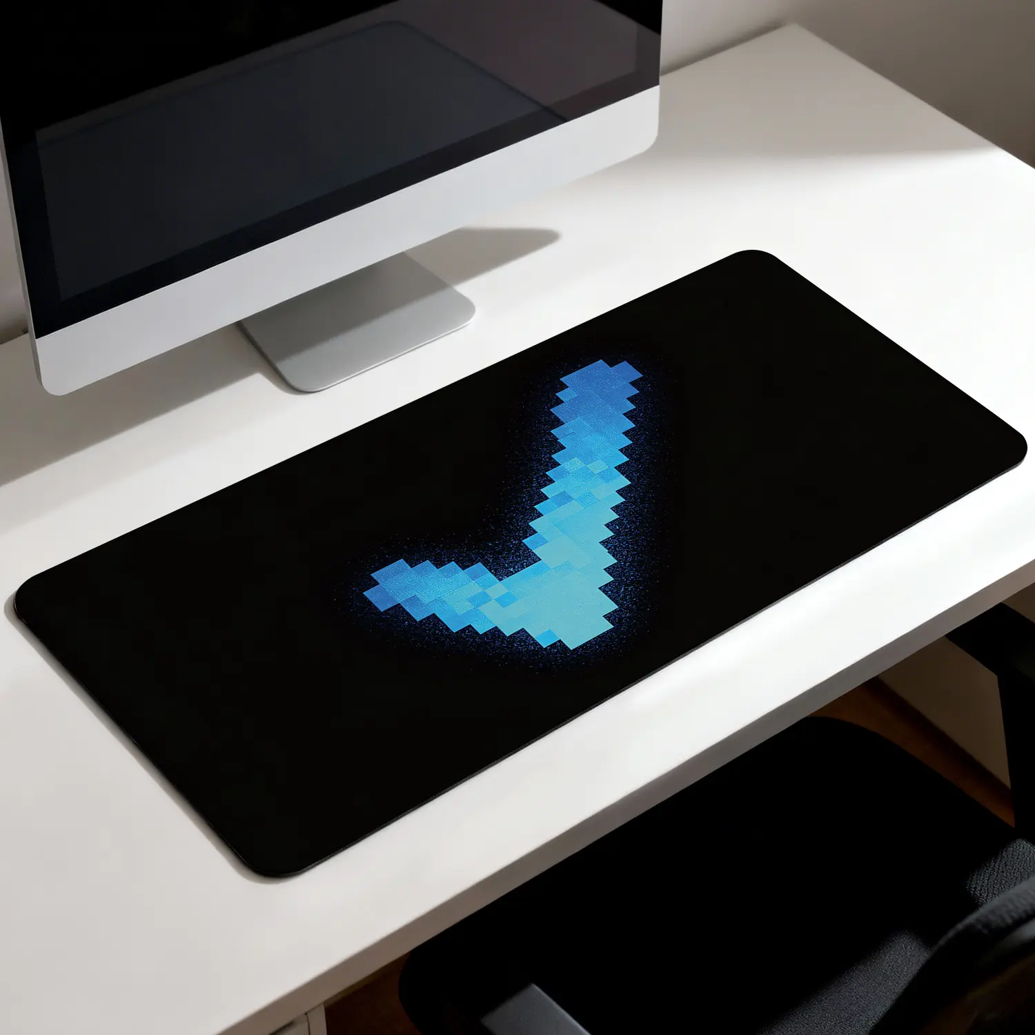 Premium Blue Pixel Check Mark Illustration High Quality Mouse Pad Modern Office Gaming Comfort Experience NonSlip Durable For Daily Work And Play 40*80cm 40*90cm30*70cm