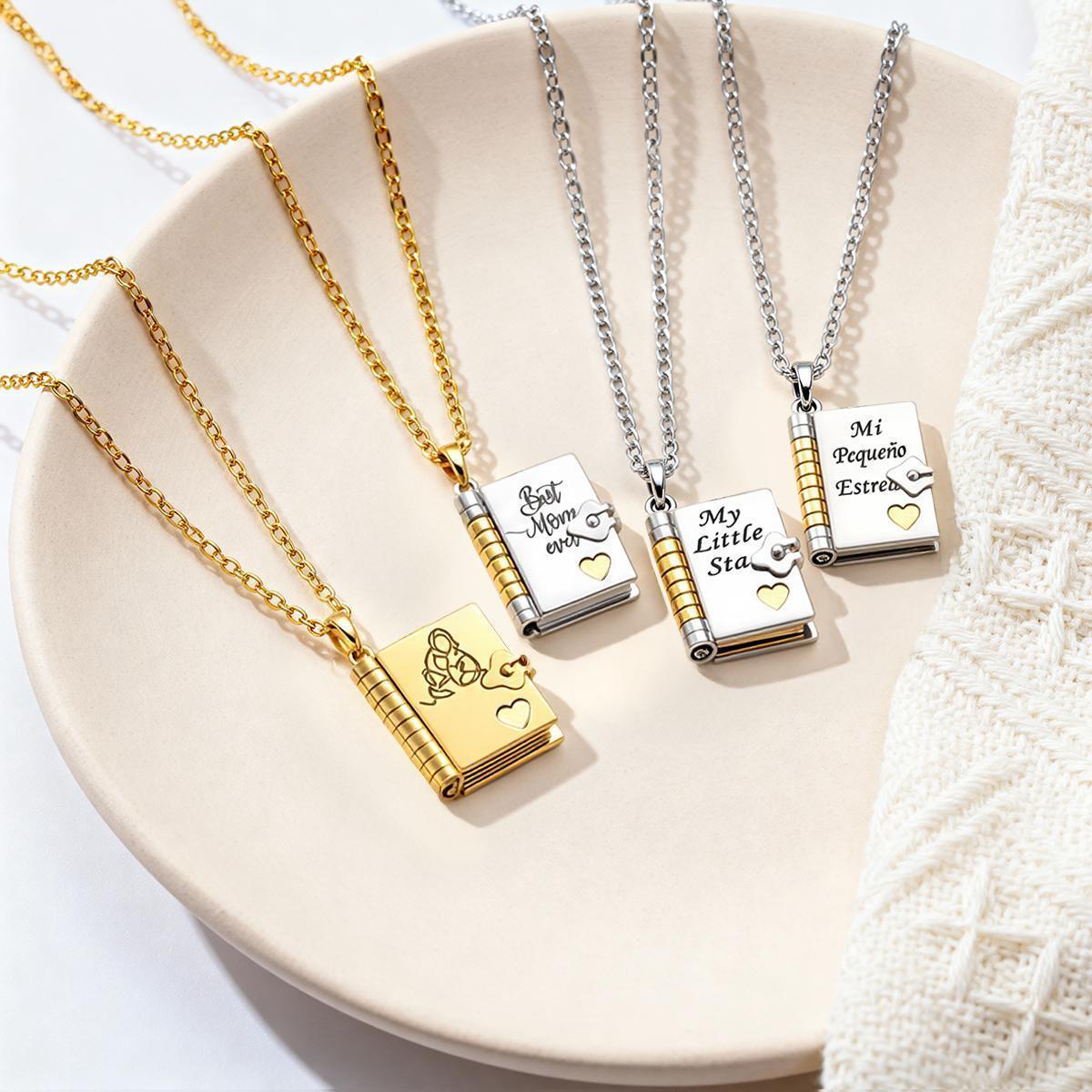 Book Locket Necklace: The Perfect Gift for Daughter/ Mom/ Granddaughter - Sentimental Keepsake for Women, Birthday, Mother's Day, Christmas Photo Pendant Book Locket Necklace: The Perfect Gift for Daughter/ Mom/ Granddaughter - Sentimental Keepsake for Women, Birthday, Mother's Day, Christmas Photo Pendant