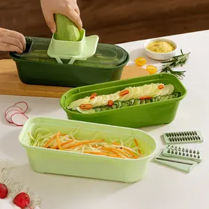 3-Blade 3-Basket Vegetable Chopper, All-in-One Multifunctional Fruit & Veggie Prep Tool, Multi-Size Dicing, Slicing & Shredding Set for Daily Home Cooking, Baby Food Making, Salad Preparation and Fresh Produce Preprocessing