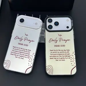 Dear God Daily Prayer Pattern Shockproof Phone Case for iPhone 7 8 X XR 11 12 13 14 15 16 17 Pro Max Plus Air 17e Protecitved Cover Bible Verse Christian