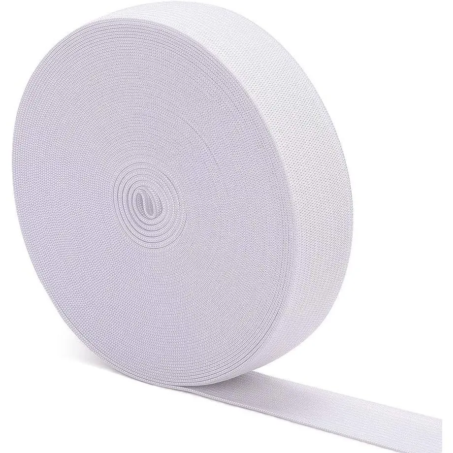 White Stretchable Knit Elastic Bands for Sewing, 1 Inch x 12 Yards, Durable & Strong for Waistbands, Pants, Clothes, DIY Crafts & Everyday Fixes