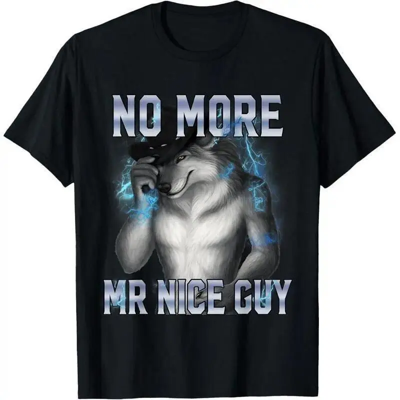 No More Mr Nice Guy Funny  Alpha Wolf Meme Unhinged Brainrot T-Shirt