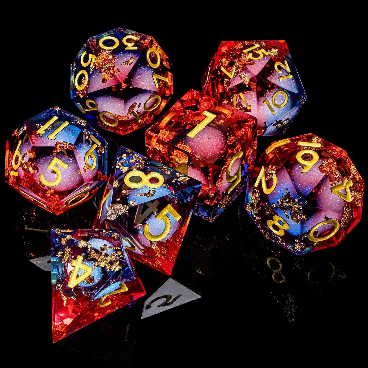 Liquid Core D&d Dice Set, 7 Polyhedral Dice, Tabletop Game Festival D&d Dice Kit, Mtg Dice, Dragon & Dungeon Dice, D&d Dice