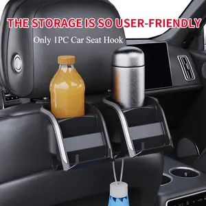 Car Rear Seat Organizer with Cup Holder – Durable ABS Storage Box with Multifunctional Hooks, Fits Most Vehicle Models