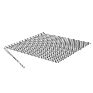 VEVOR Drag Harrow, 4x 4 ft, High-Efficiency Chain Harrow Rake, ATVs UTVs Tractors Attachments, Durable Galvanized Steel Mesh Drag Mat with Towing Chain, for Gravel Driveway Ruts Farm Field Leveling